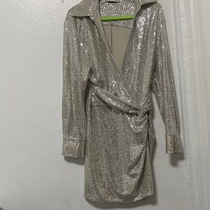 Mini silver dress